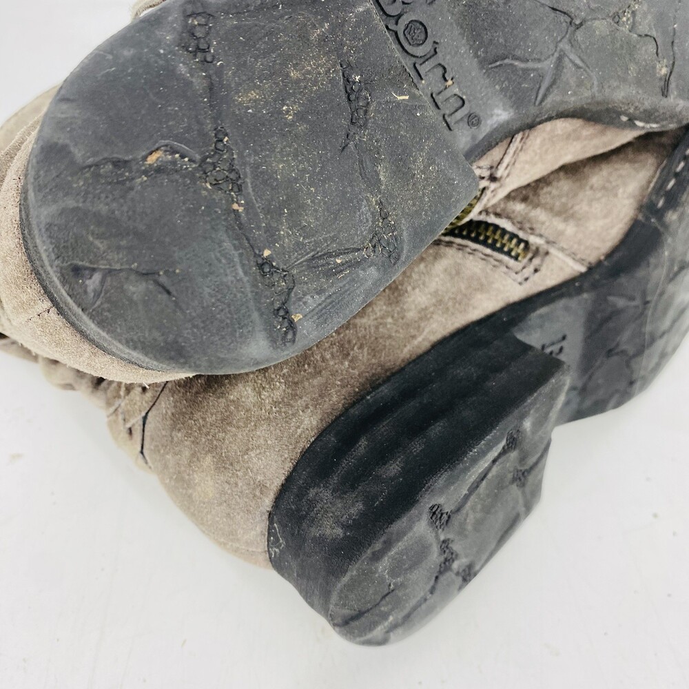 Born Ouvea Distressed Grey Suede Ankle Boots Braided Straps Size 7.5 Western - Picture 11 of 11